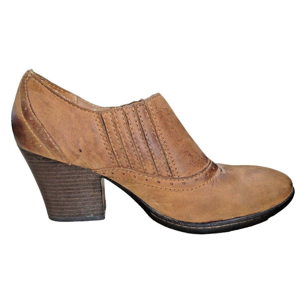 BOC Jenifer Women's Classic‎ Brown Leather Brogue Western Heeled Boots Sz 8.5 M
